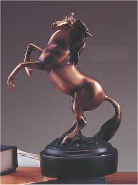 Rearing Horse Mustang Sculpture Statue finished in bronze decorative